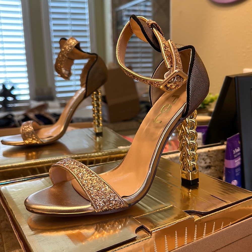 Women’s gold heels